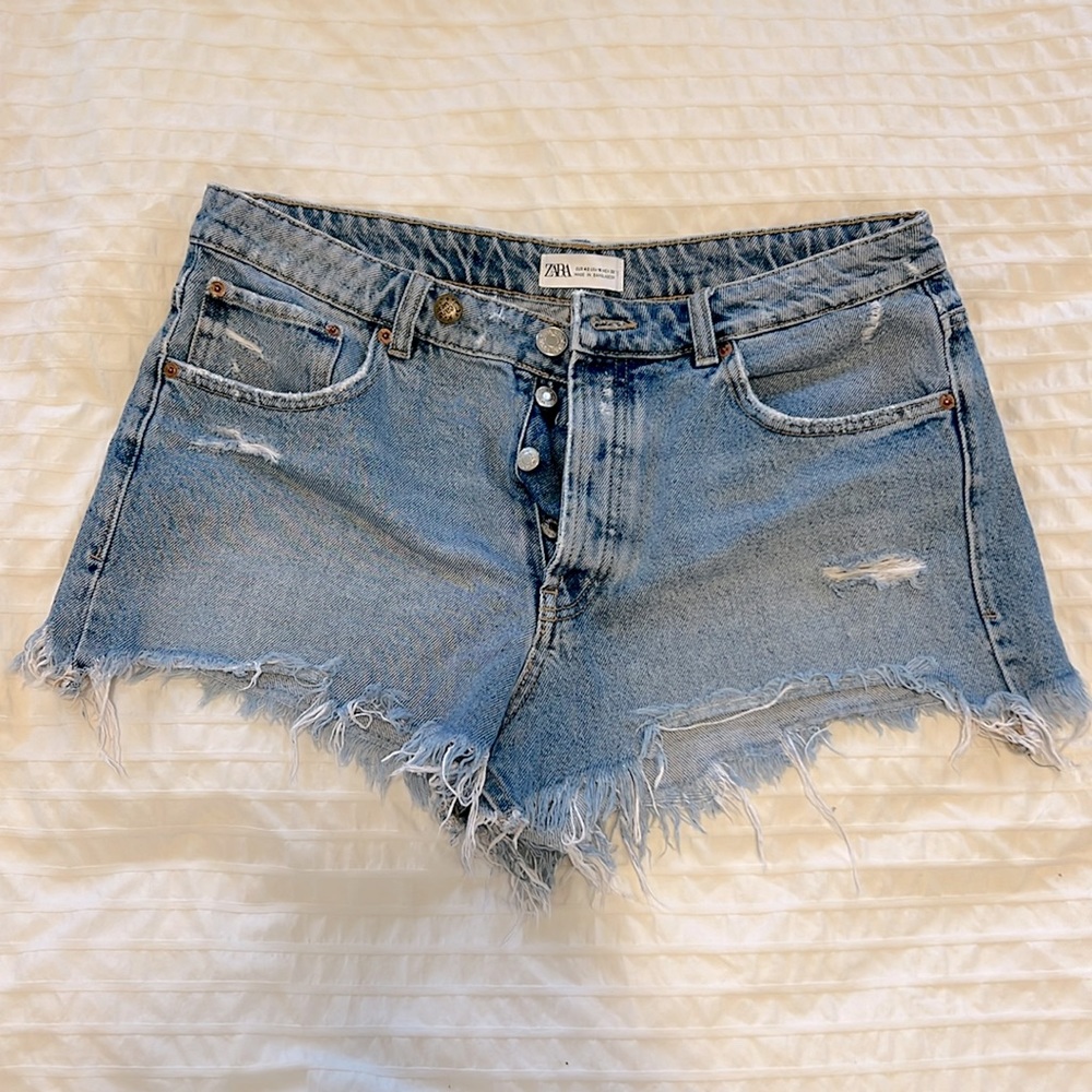 Zara High Rise Denim Shorts